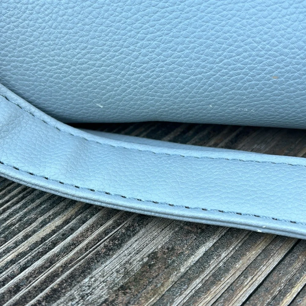 Dog Carrier in PU LEATHER light blue crossbody/tote